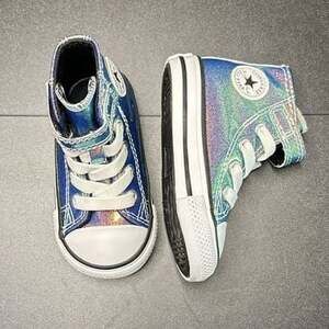 Converse Chuck Taylor All Star Easy-On Iridescent Glitter High-Top Shoes Size 4C